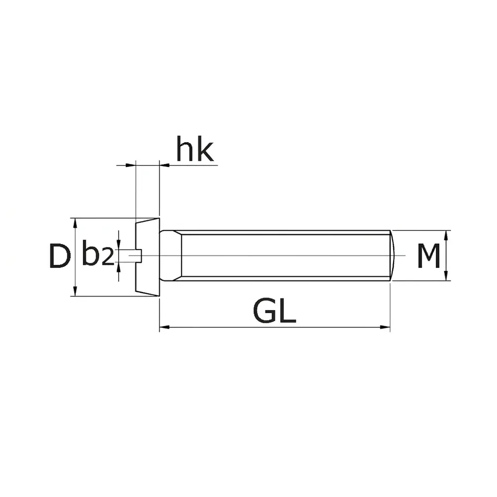 Dibujo técnico: Tornillo de cabeza ranurada - DIN 84