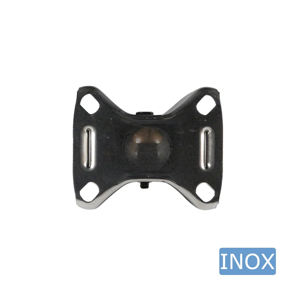 Rueda giratoria PA Ø125mm - banda de rodadura azul Plástico - Cojinete de deslizamiento - Fijación de placa 95x80mm - Acero inoxidable A2 (AISI 304) imagen 2