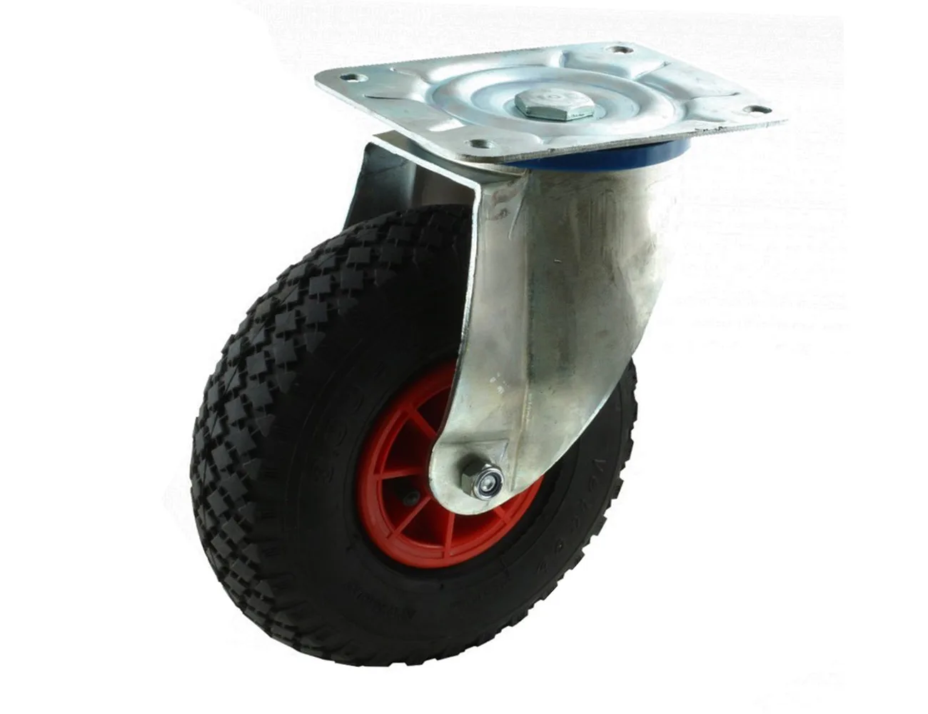 Rueda de carretilla giratoria con placa superior – Rueda de carretilla - 110kg - horquillas de acero