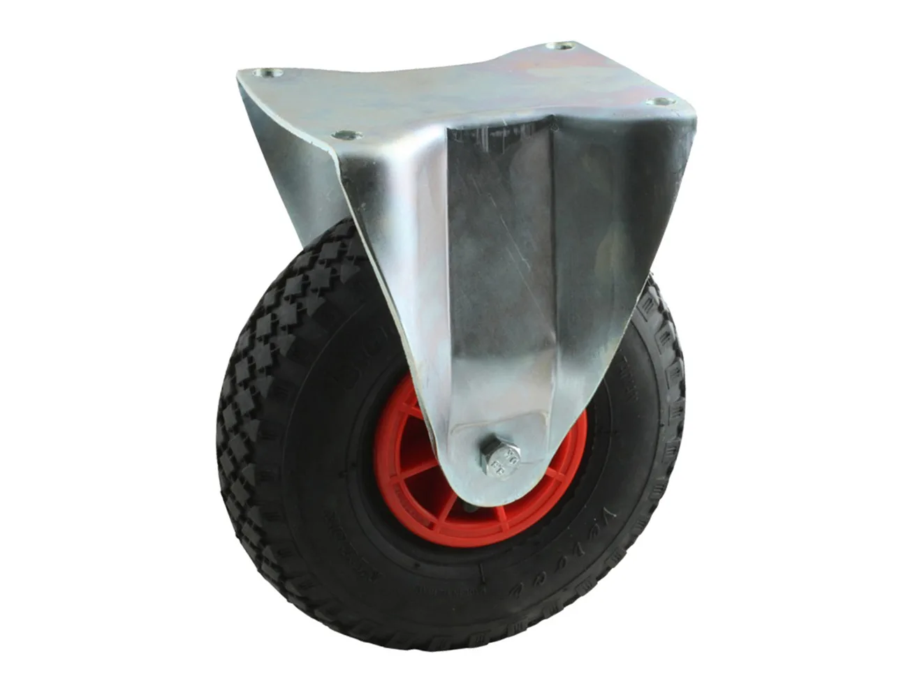 Rueda de carretilla fija con placa superior – Rueda de carretilla - 110kg - horquillas de acero