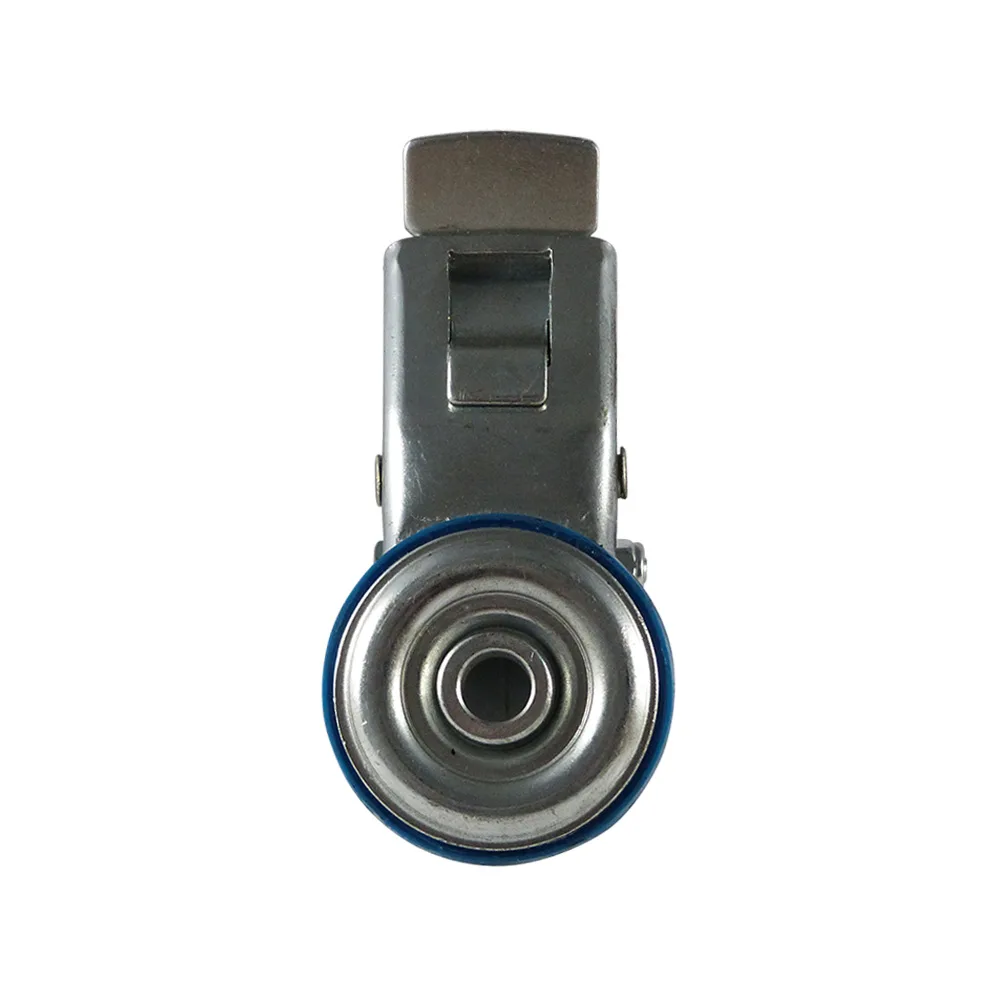 Rueda giratoria con freno PA Ø100mm - banda de rodadura azul Caucho / TPE - Rodamiento de rodillos - Agujero de perno Ø12.5mm - St - Acero imagen 2