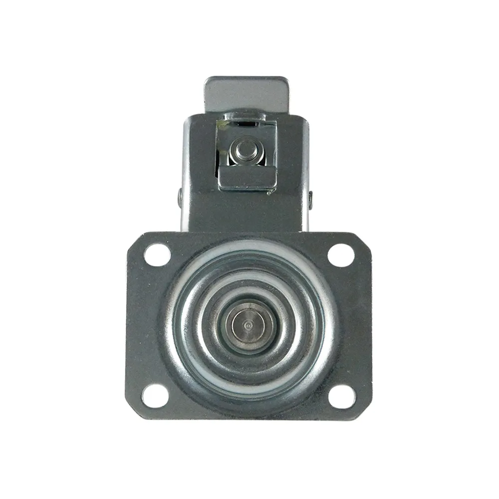 Rueda giratoria con freno con placa superior - goma azul