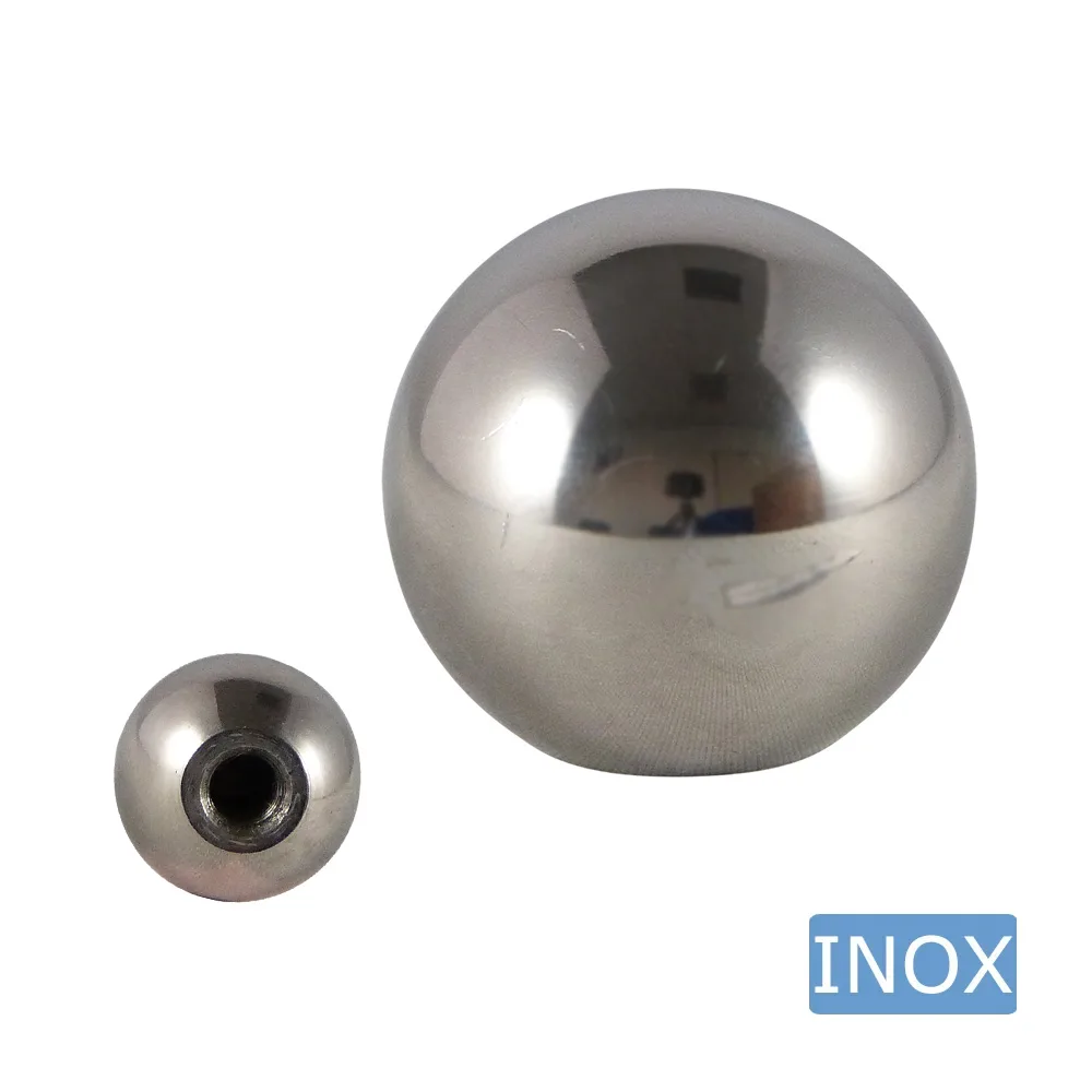 Pomo esférico de acero inoxidable DIN 319 con rosca hembra