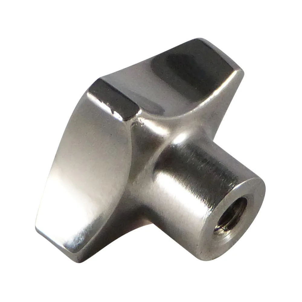 Pomo cruz Ø31mm - manguito roscado M6 - Acero inoxidable A2 (AISI 304) imagen 4