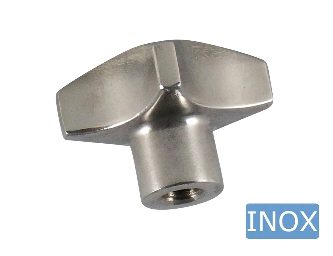 Pomo cruz de acero inoxidable - DIN 6335 - rosca hembra – Pomos cruz