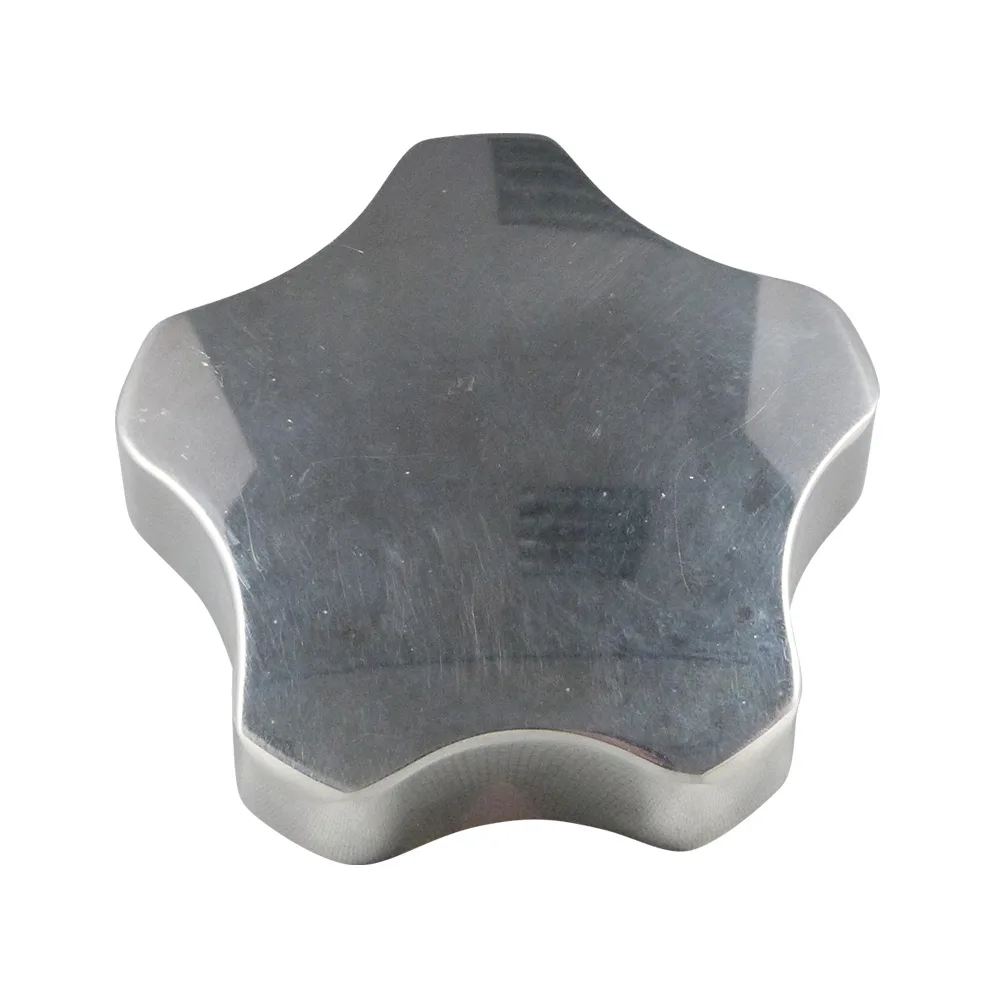 Pomo estrella Ø50mm - manguito roscado M10 pulido - Aluminio imagen 2