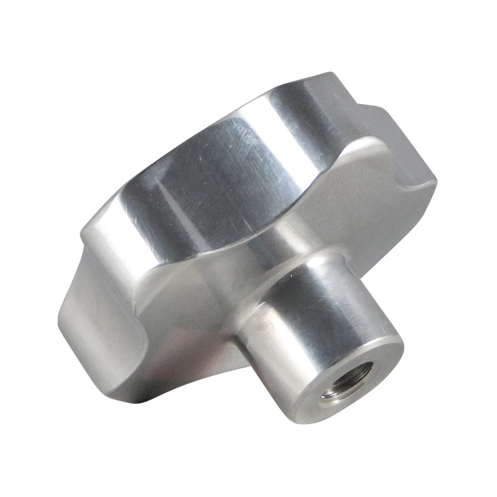 Pomo estrella Ø50mm - manguito roscado M10 pulido - Aluminio imagen 4