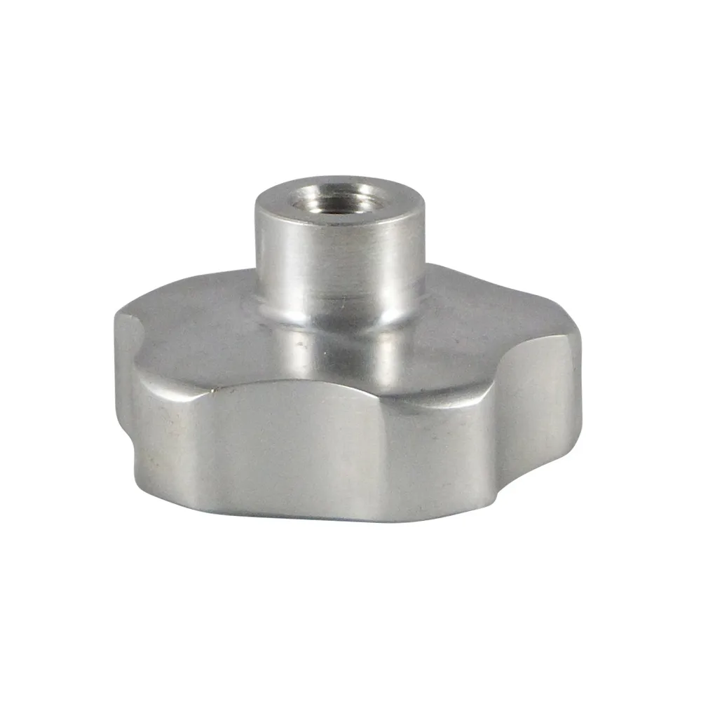 Pomo estrella Ø50mm - manguito roscado M10 pulido - Aluminio imagen 5