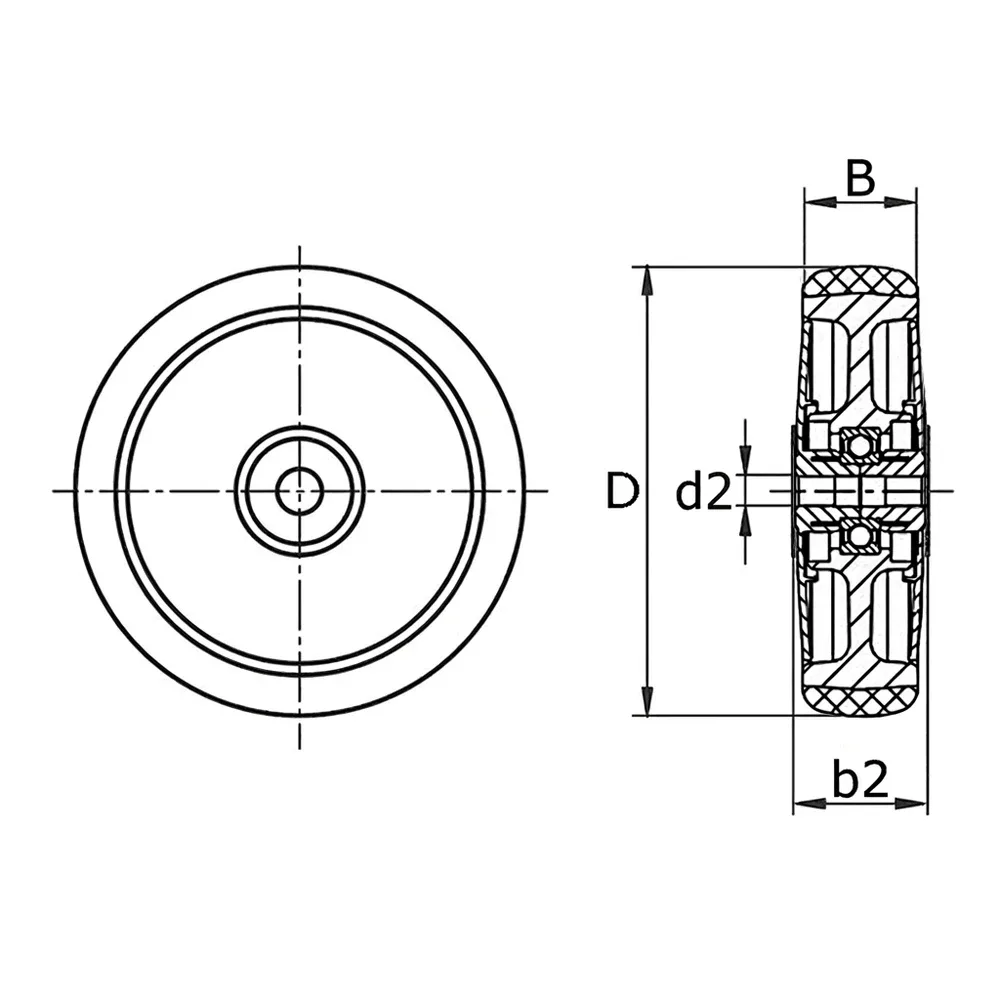 Dibujo técnico: Rueda industrial
