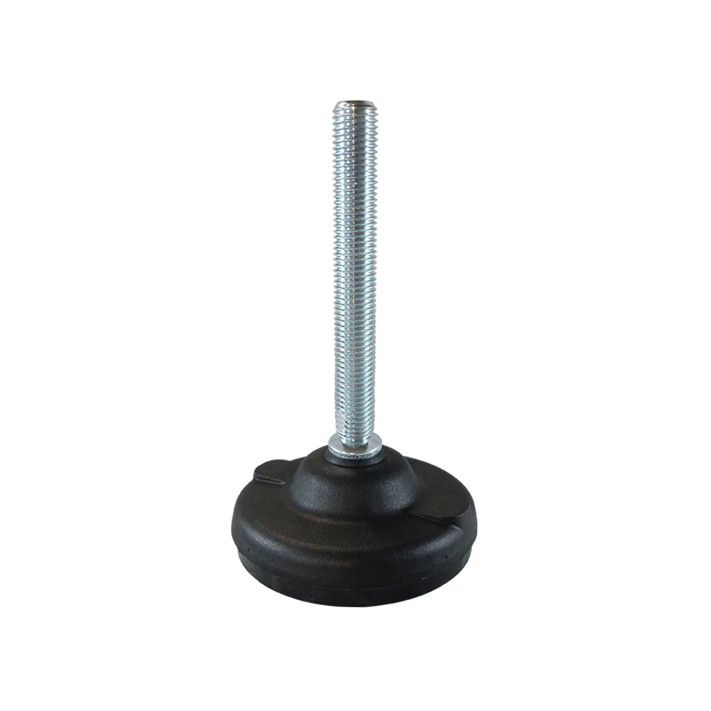 Pie nivelador de acero sin rótula redondo Ø83mm - M16x150- St - Acero