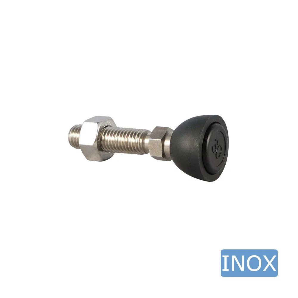 Pie nivelador articulado redondo Ø120 - M10x90 - Acero inoxidable A2 (AISI 304) - Negro imagen 4