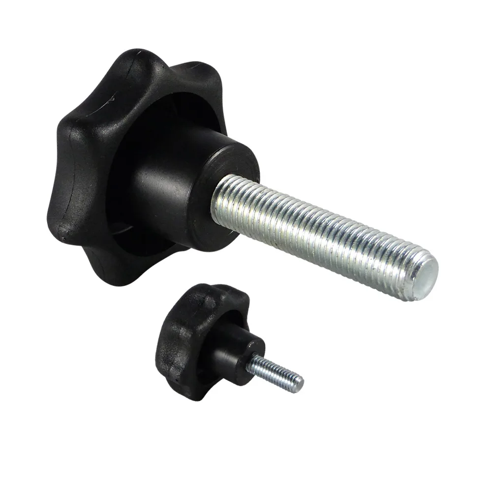 Pomo estrella PP Ø80 - M16x40mm - Negro imagen 3