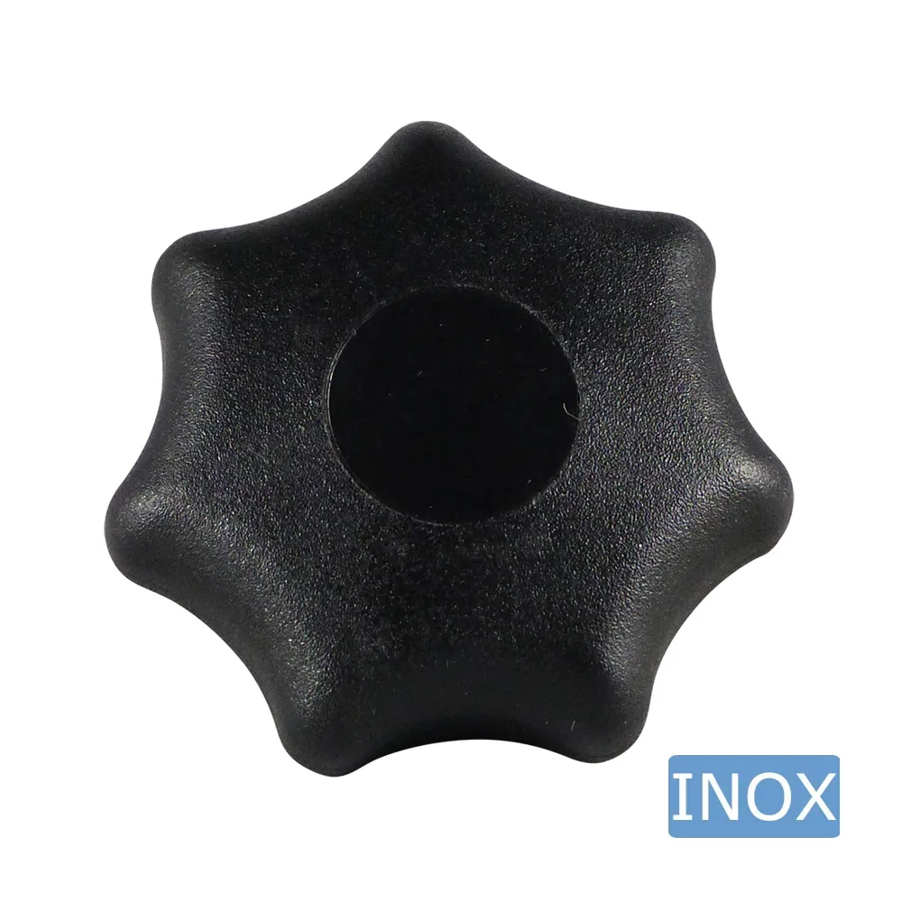 Pomo estrella PP – DIN 6336 – rosca interior de acero inoxidable