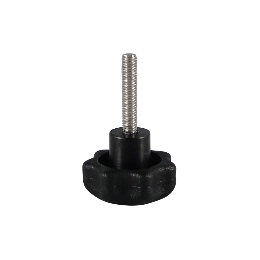 Pomo estrella PP Ø30 - espárrago roscado - M6x20mm - Acero inoxidable A4 (AISI 316) - Negro imagen 5