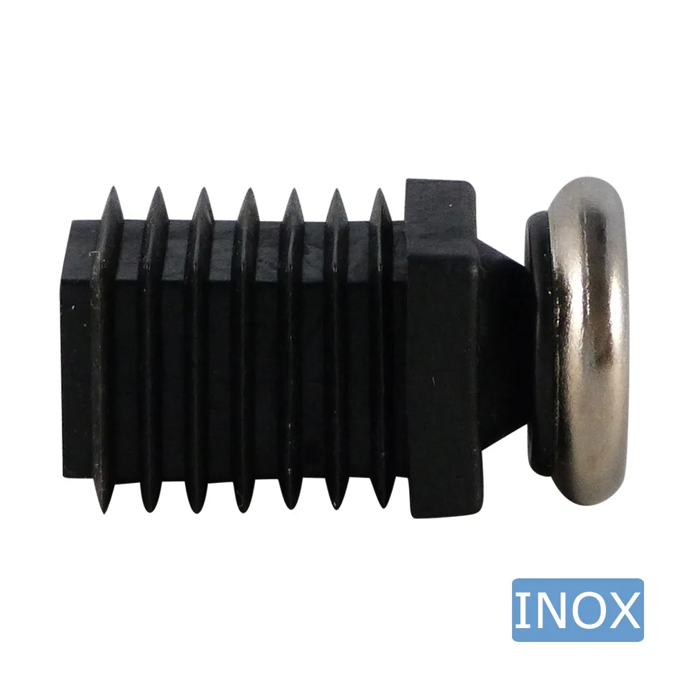 Contera articulada con base deslizante de acero inoxidable para tubos cuadrados