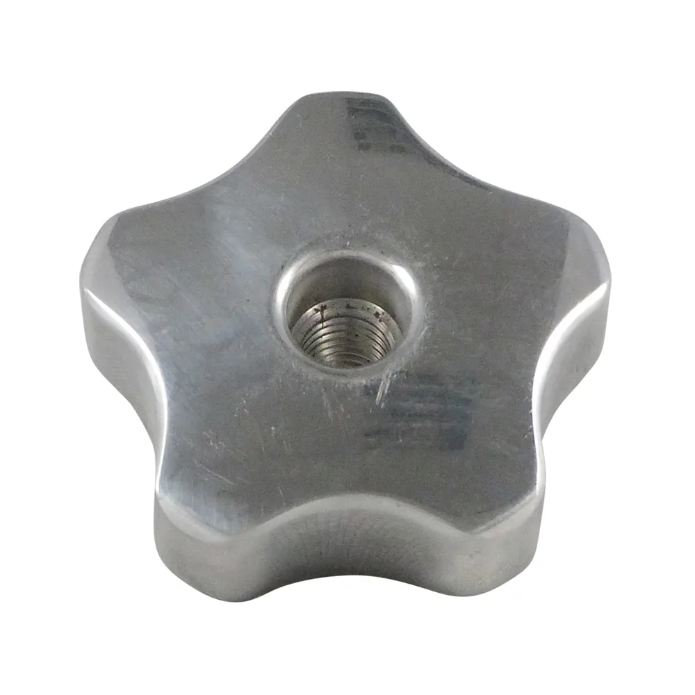 Pomo estrella Ø60mm - DIN 6336 - casquillo roscado M12 - pasante - Aluminio imagen 2