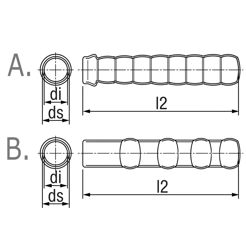Plano de dimensiones Empuñadura estriada - PVC