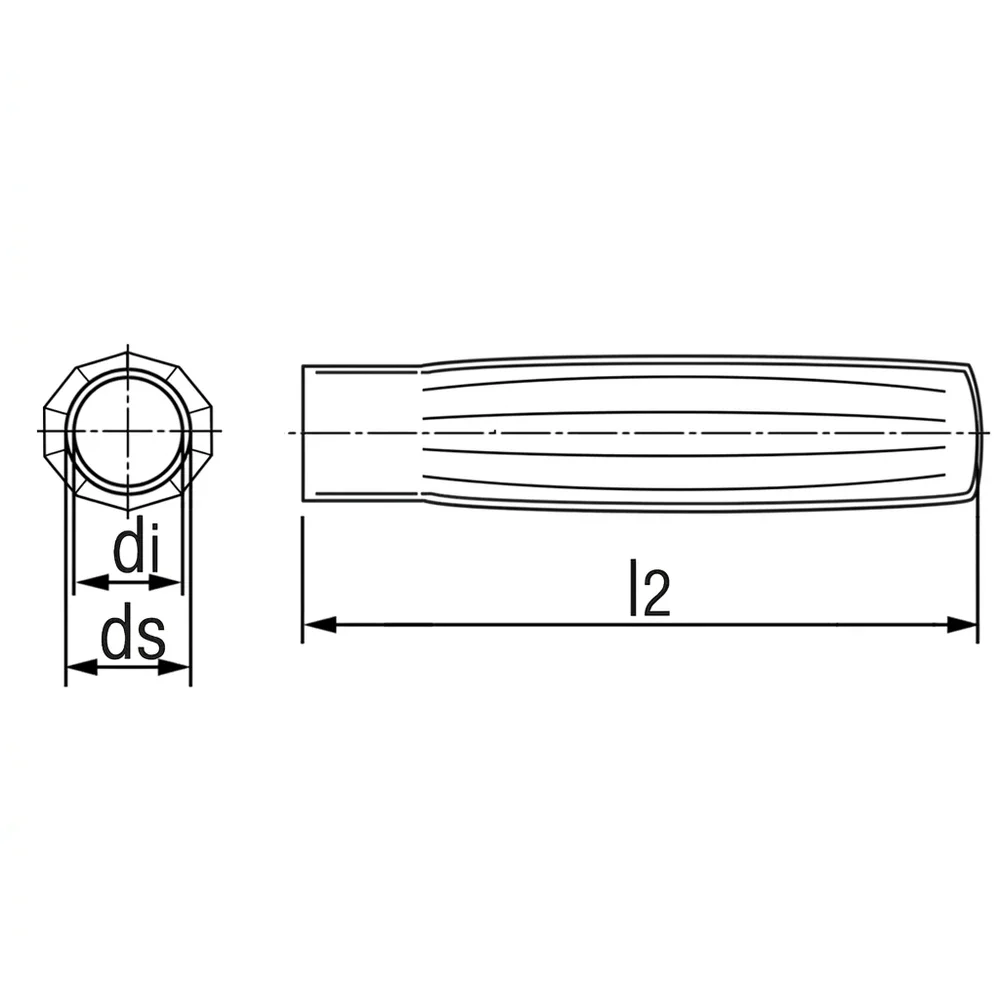Plano de dimensiones Empuñadura ovalada - PVC - moldeada por inmersión