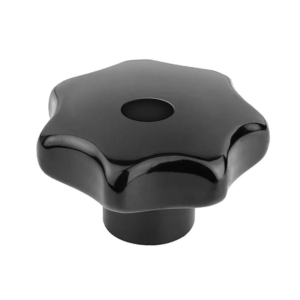 Pomo estrella baquelita Ø50 - M8 - rosca hembra - Negro