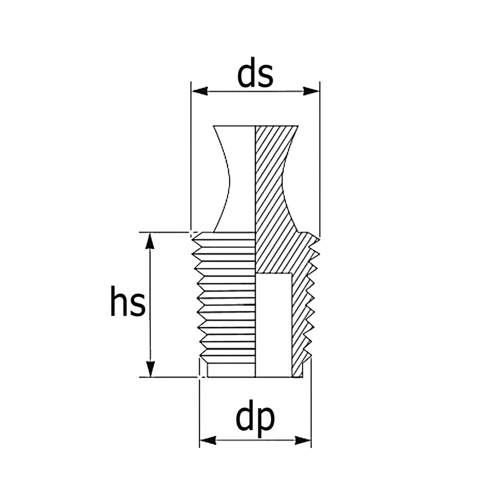 Plano de dimensiones Tapón cónico con lengüeta - EPDM