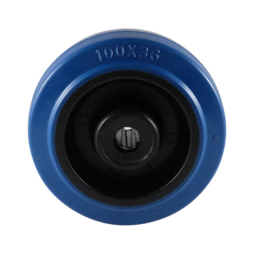 Rueda Ø100mm PA - banda de rodadura azul - caucho imagen 2