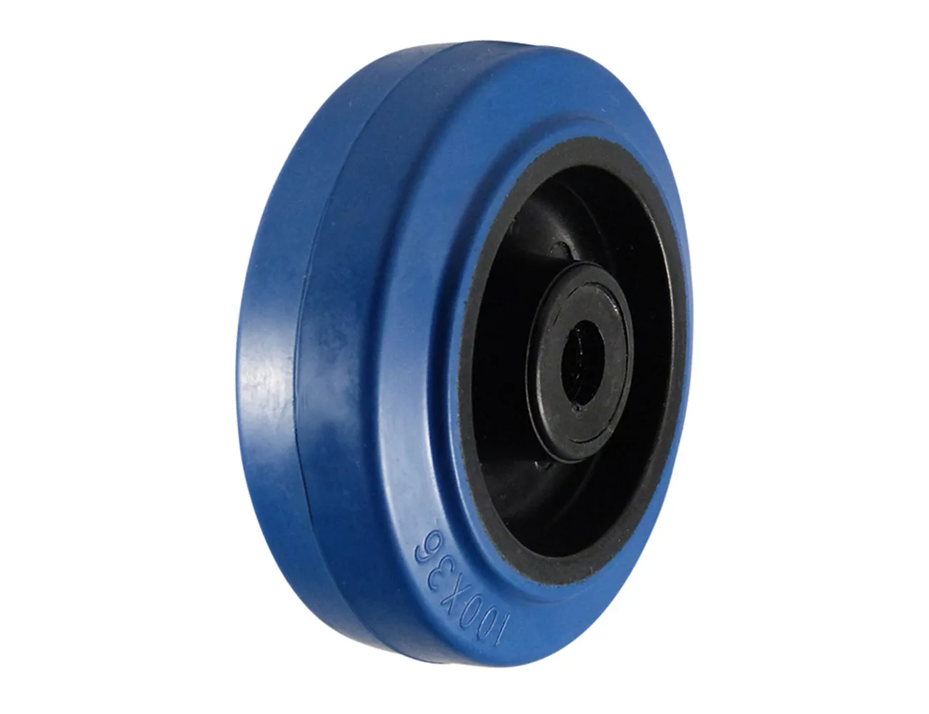 Rueda industrial de goma azul – Rueda azul - carga máx. 200kg - horquilla de acero