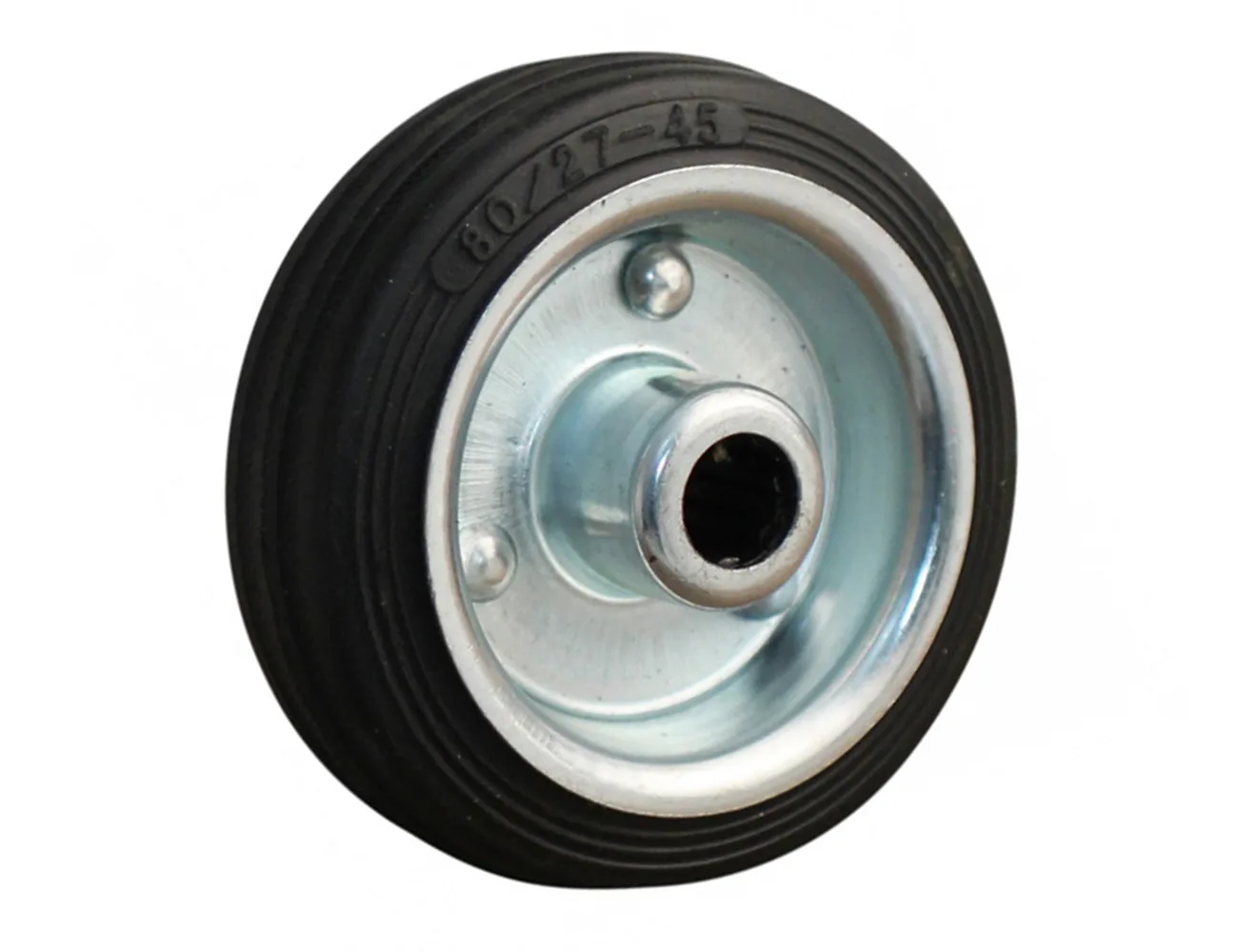 Rueda de goma maciza - Llanta de acero – Rueda de goma maciza - Llanta de acero - 400kg - horquillas de acero