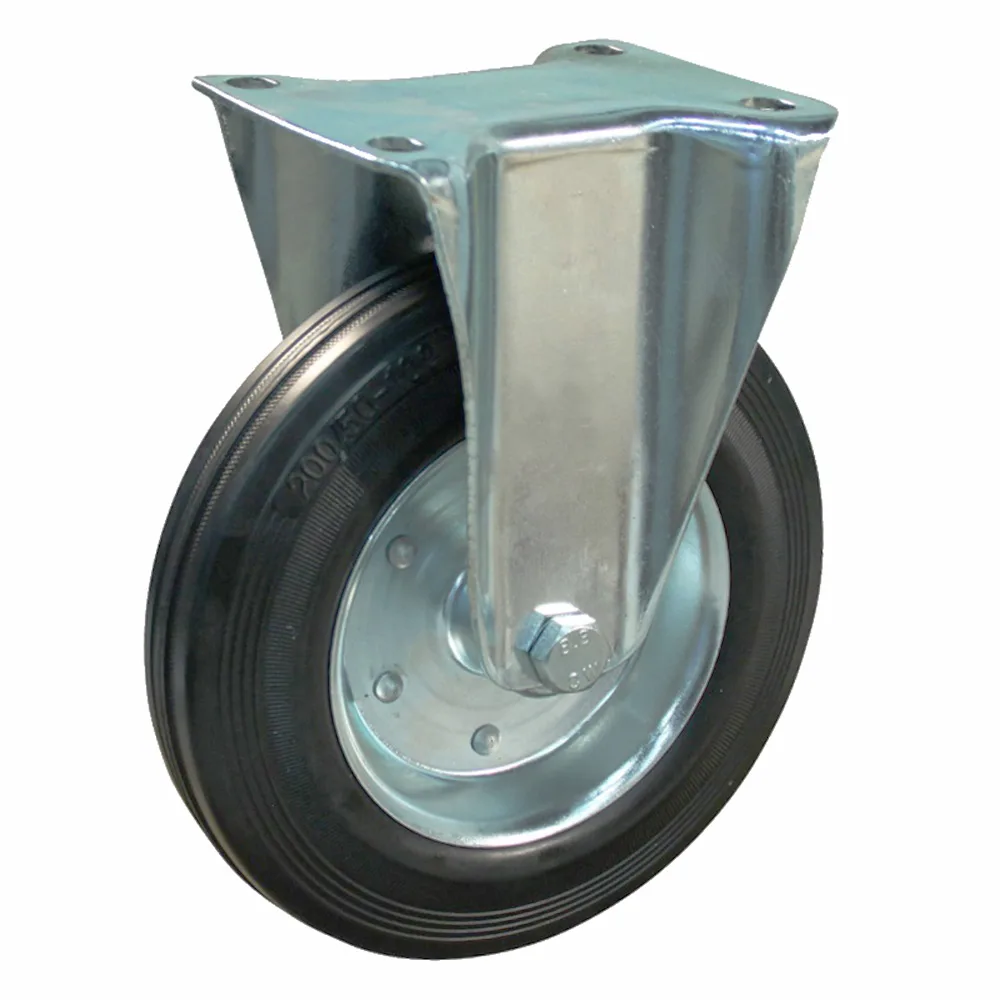 Rueda fija TPE Ø160mm - banda de rodadura azul - Caucho / TPE - Rodamiento de rodillos - Fijación de placa 135x105mm - St - Acero imagen 3