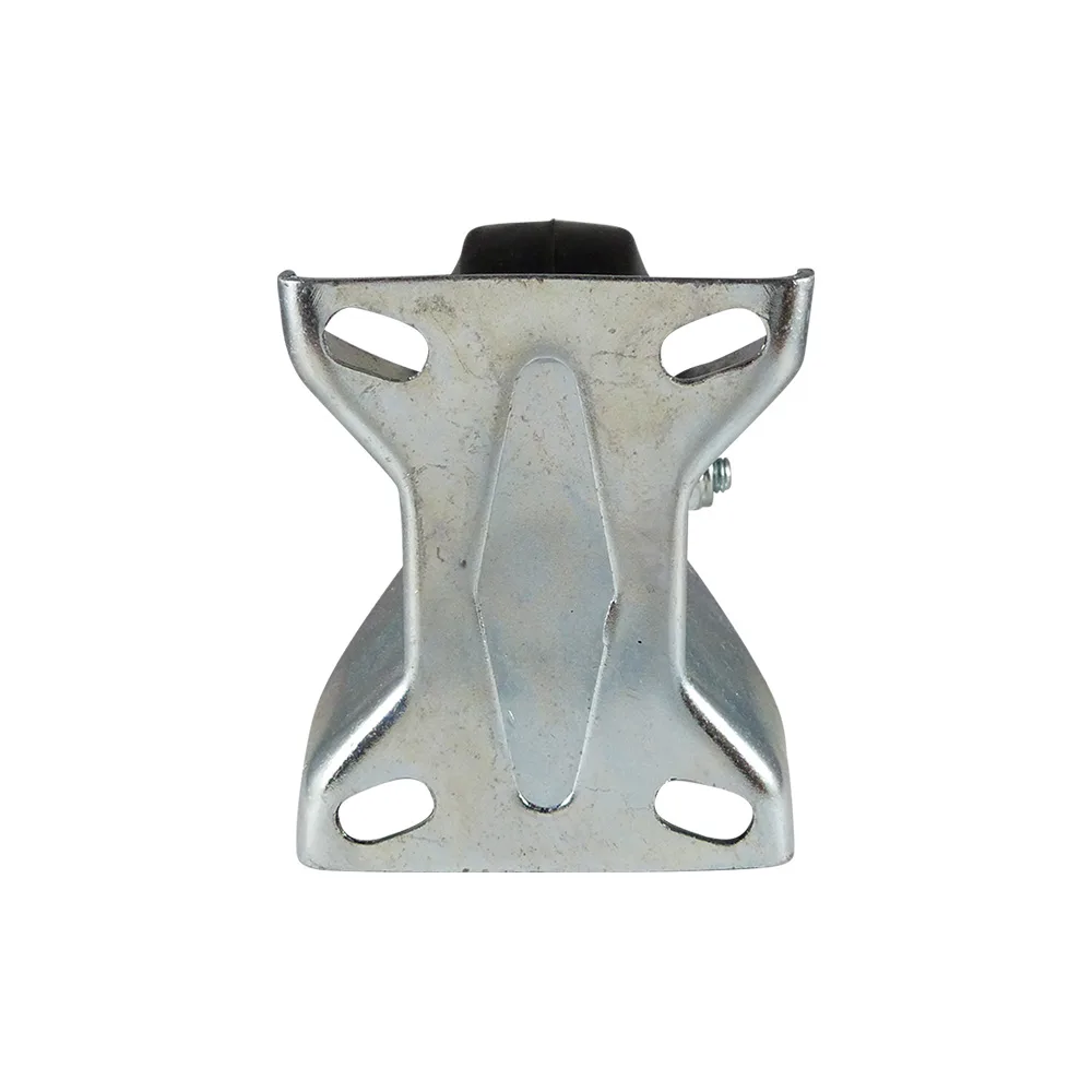 Rueda fija Ø100mm - banda de rodadura azul Caucho / TPE - Rodamiento de bolas - carga pesada - Fijación de placa 105x85mm - Acero imagen 2