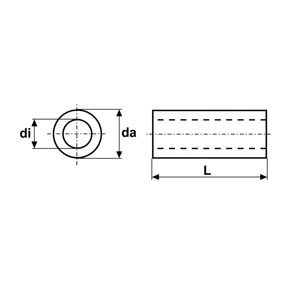 Plano de dimensiones Casquillos para ruedas