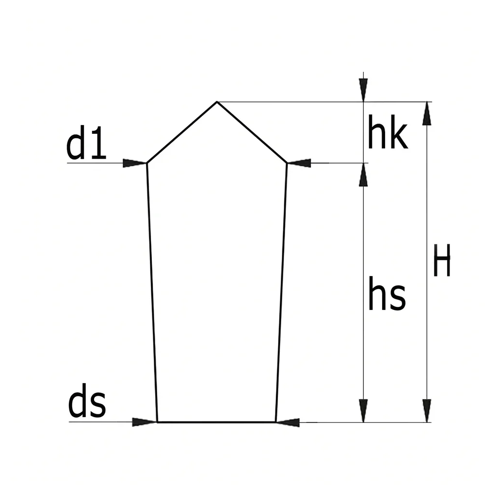 Plano de dimensiones Amortiguador para marco - cillíndrico