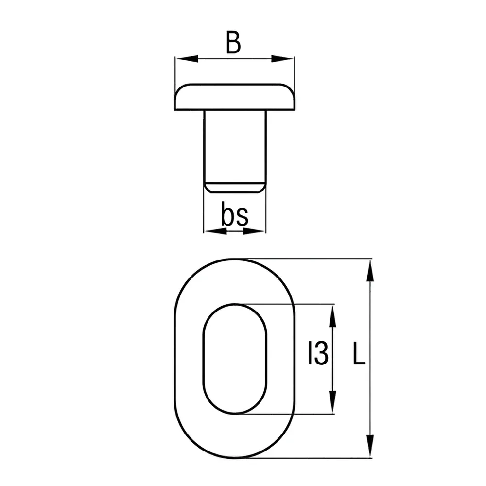 Dibujo técnico: Tapón de rejilla antideslizante para escalera – ovalado