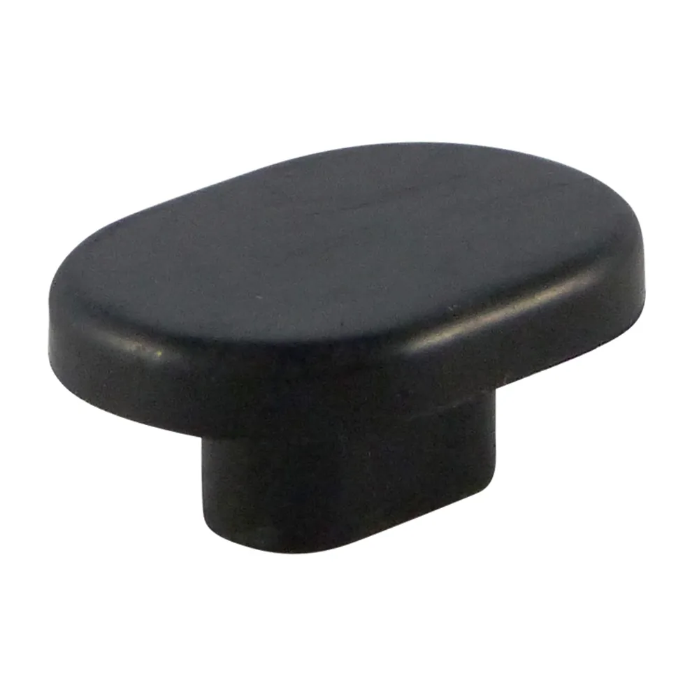 Inserto de caucho antideslizante para rejilla perforada ovalado 34x25mm - vástago 18x10mm - Negro