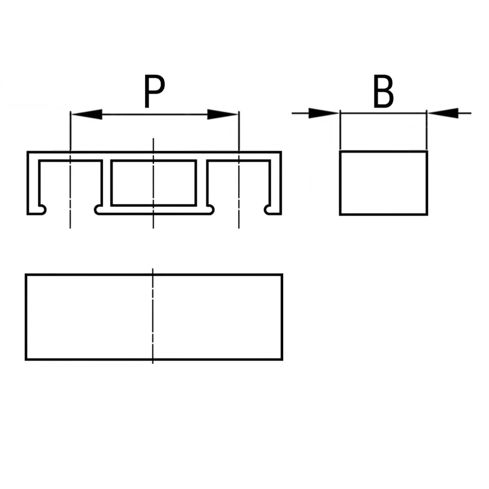 Plano de dimensiones Conectores para sillas - tubo cuadrado