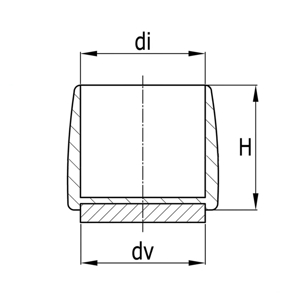 Dibujo técnico: Tapón envolvente con fieltro redondo