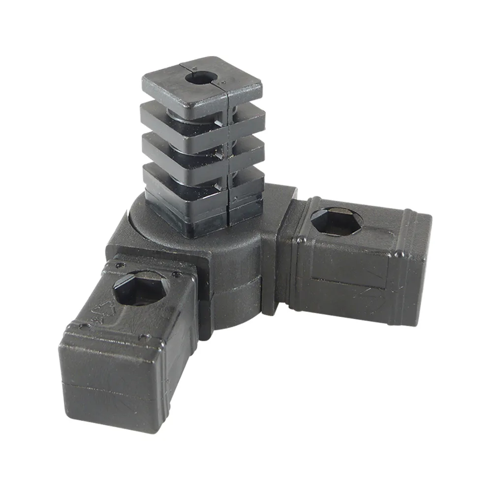 Conector para tubo cuadrado articulado PA 30x30 - 2.0mm - 45-200° - 3D3 - Negro