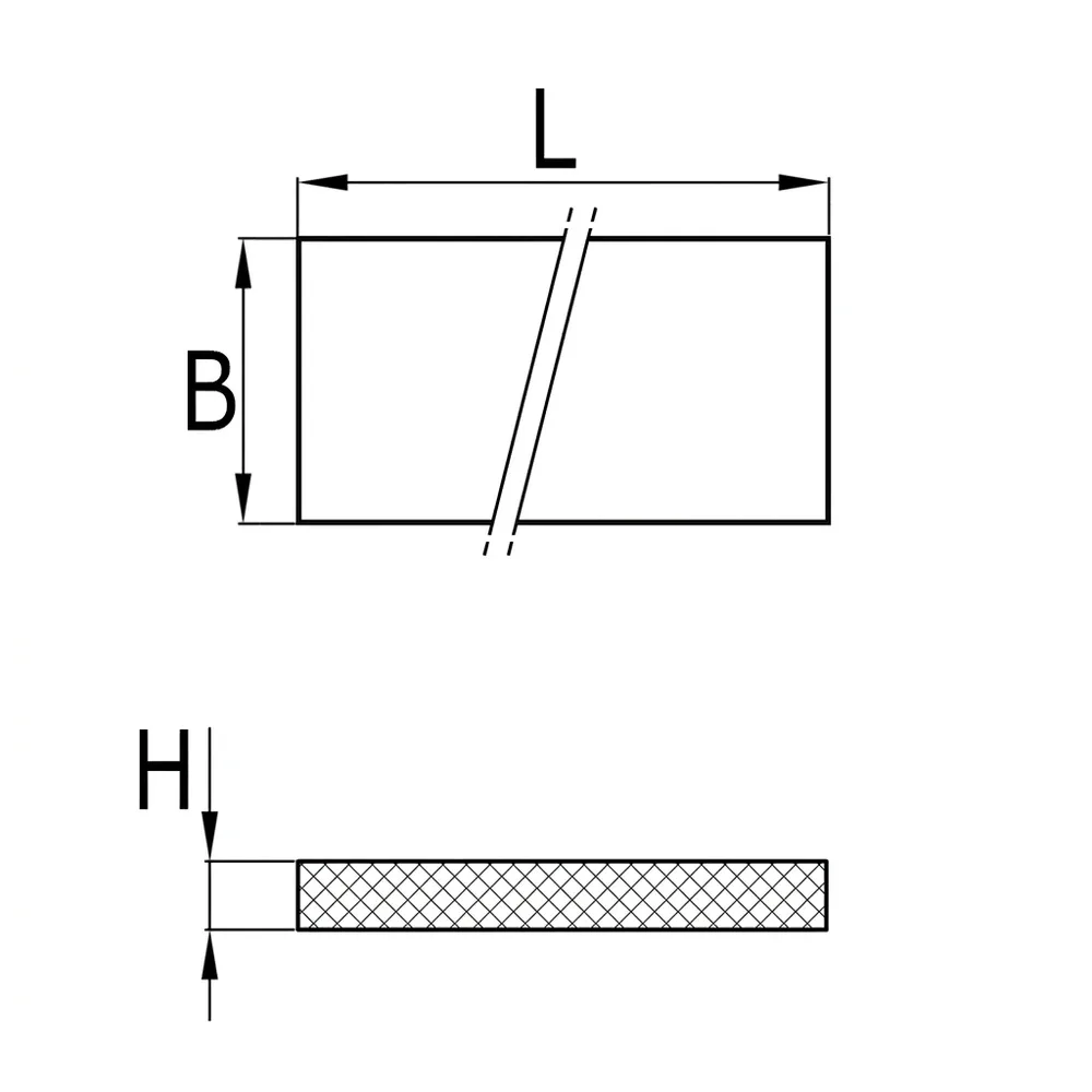 Dibujo técnico: Tira de fieltro adhesiva - extra gruesa