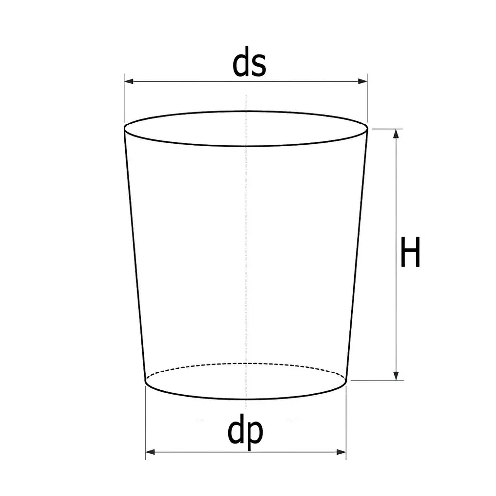Dibujo técnico: Tapón cónico de goma EPDM