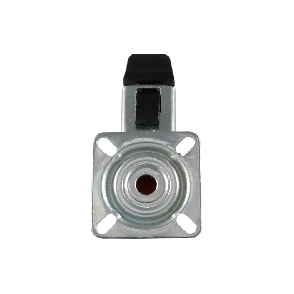 Rueda de aparato giratoria mini con freno Ø50mm - banda de rodadura PU / TPU - carga pesada - Rodamiento de bolas - Fijación de placa 60x60mm - St - Acero imagen 2