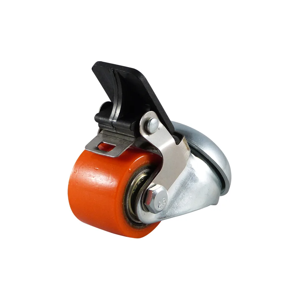 Rueda mini resistente giratoria con freno - Agujero central
