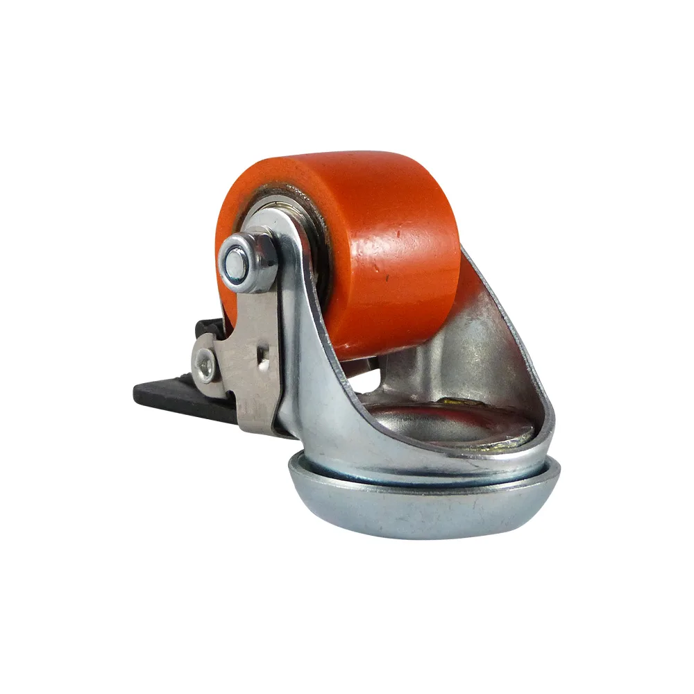 Rueda mini resistente giratoria con freno - Agujero central