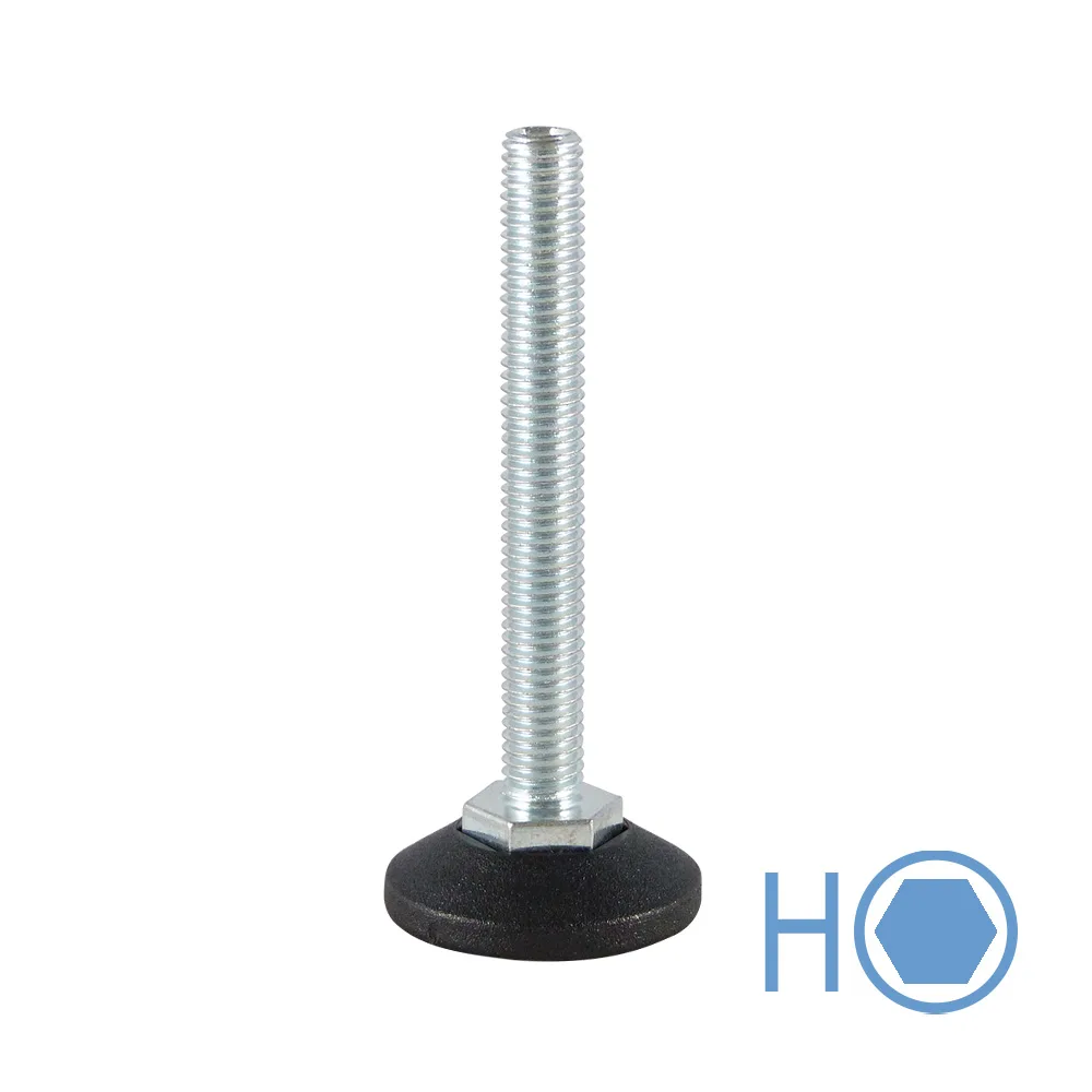 Pie nivelador giratorio hexagonal Ø38 - M8x120 - pie de plástico - PP imagen 4