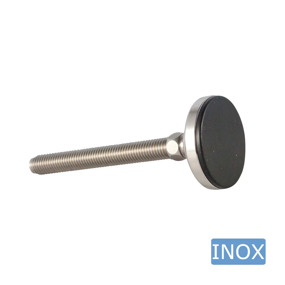 Pie nivelador redondo articulado antideslizante Ø120 - M20x150 - Acero inoxidable A2 (AISI 304) imagen 2