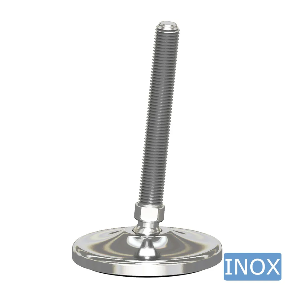 Pie nivelador redondo articulado antideslizante Ø120 - M20x150 - Acero inoxidable A2 (AISI 304) imagen 3