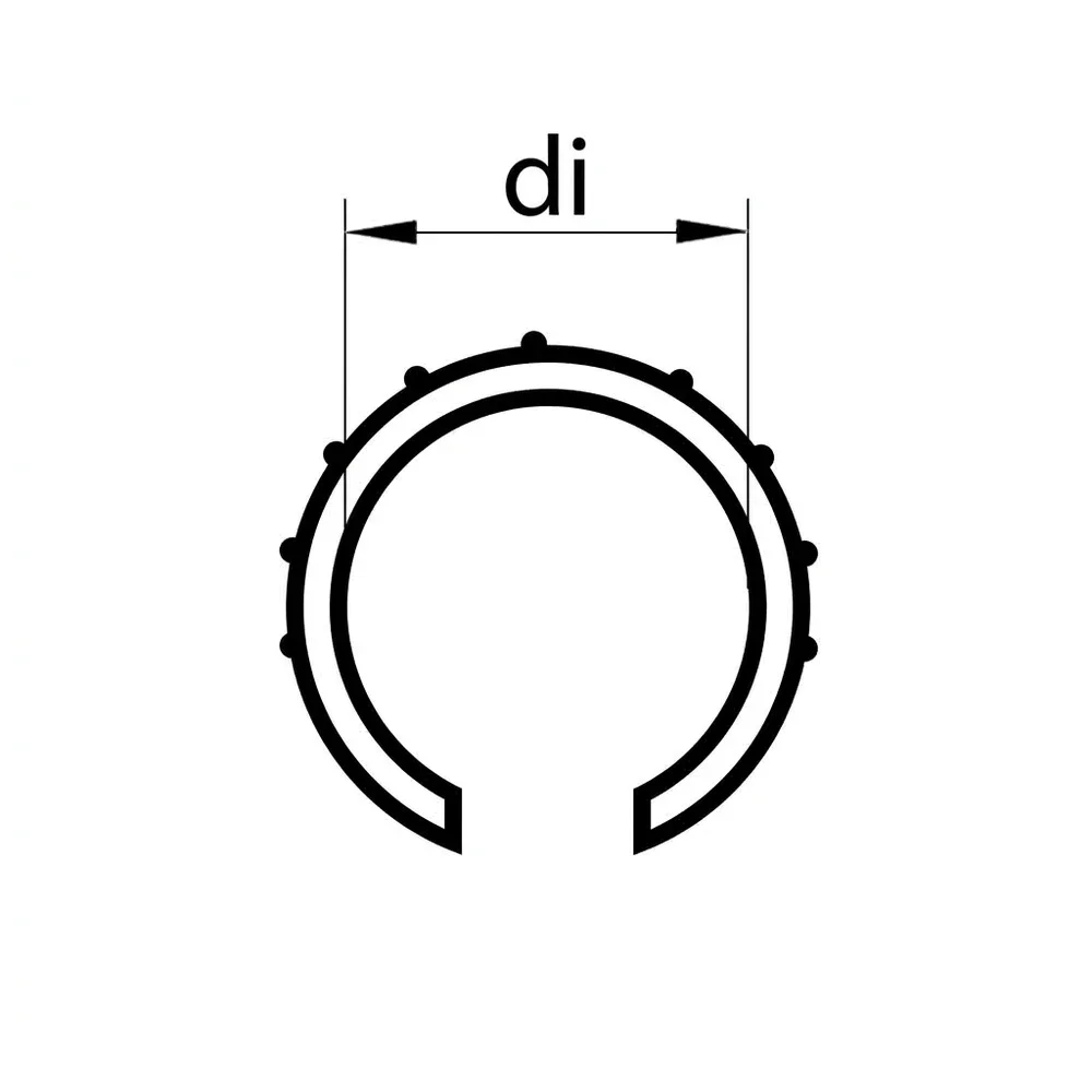 Plano de dimensiones Perfiles de sujeción para tubos redondos