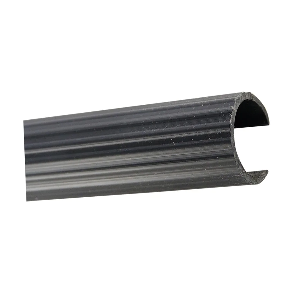 Perfil de sujeción para tubo redondo autoadhesivo Ø30mm PVC - 2000mm largo - Negro imagen 2