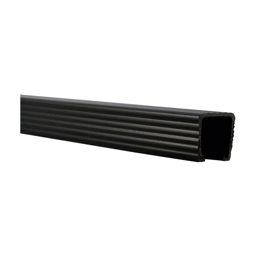 Perfil de sujeción autoadhesivo para tubo cuadrado 30x30mm PVC - 1000mm largo - Negro imagen 2