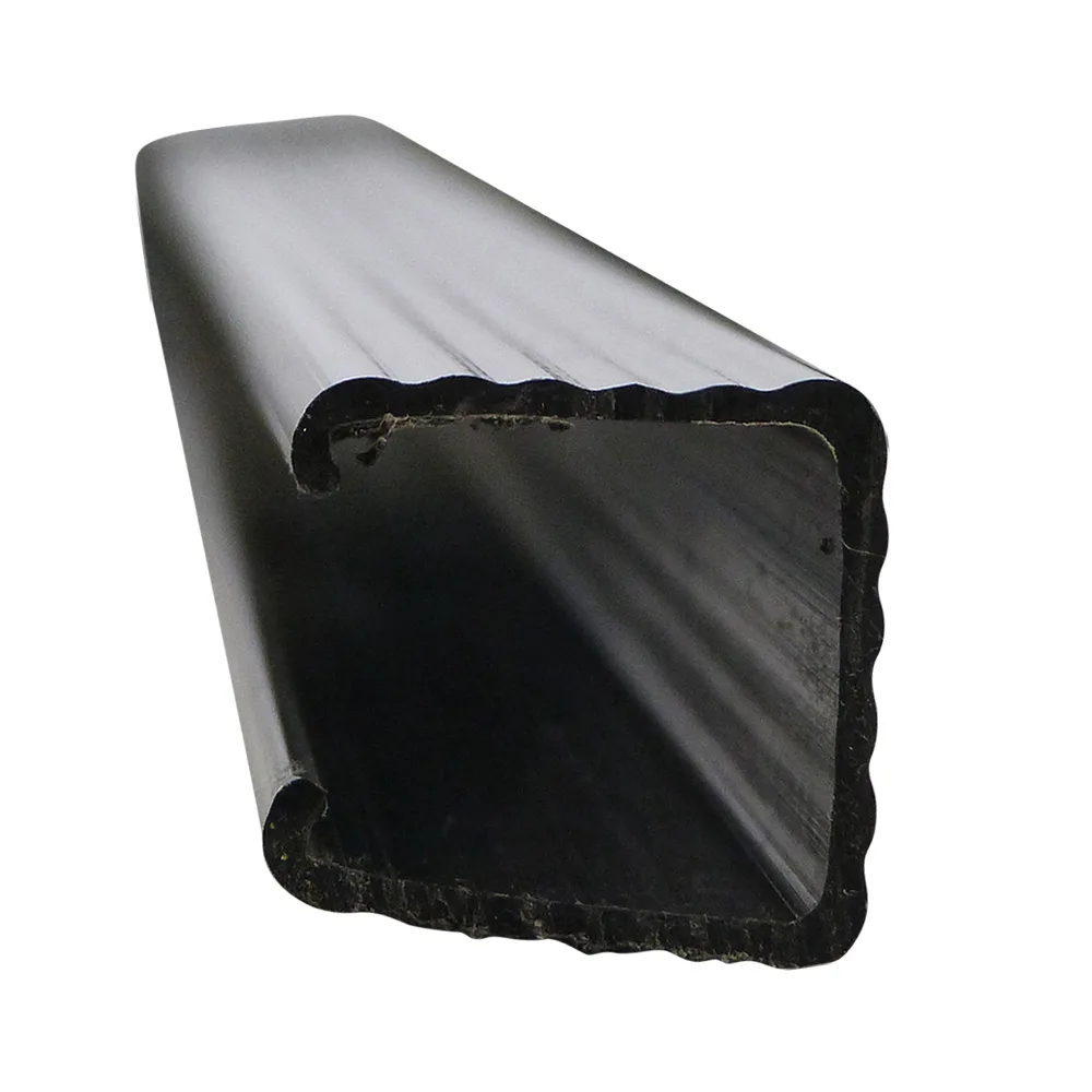 Perfil de sujeción autoadhesivo para tubo cuadrado 30x30mm PVC - 1000mm largo - Negro imagen 3