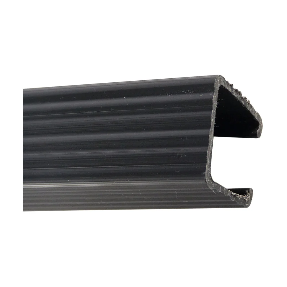 Perfil de sujeción autoadhesivo para tubo cuadrado 30x30mm PVC - 1000mm largo - Negro imagen 4