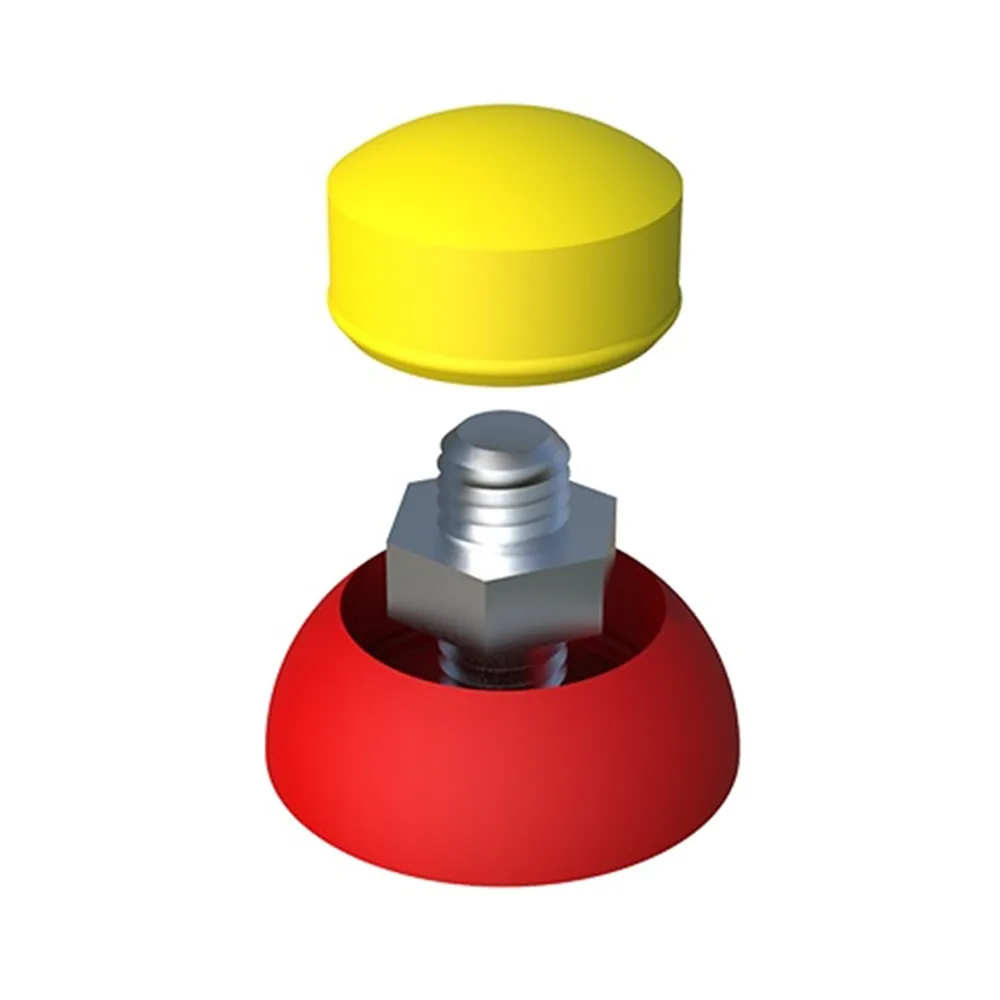 Tapón de base PP+UVA M6-M8 - Ø20mm - Parte 2 - Rojo
